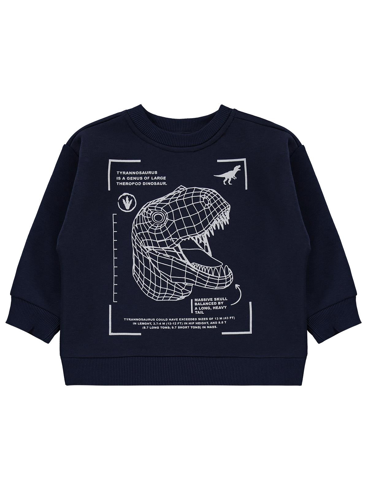 Civil Boys Cyber Trex Baskılı 2-5 Yaş Sweatshirt Km - Lacivert