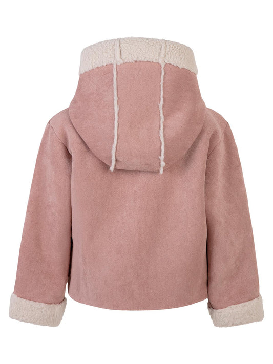 Civil Girls Düğmeli Süet 2-5 Yaş Mont - Pembe