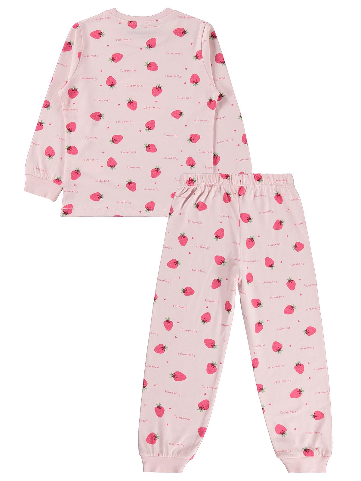Civil Girls Çilek Desenli 10-13 Yaş Pijama Takımı - Pudra