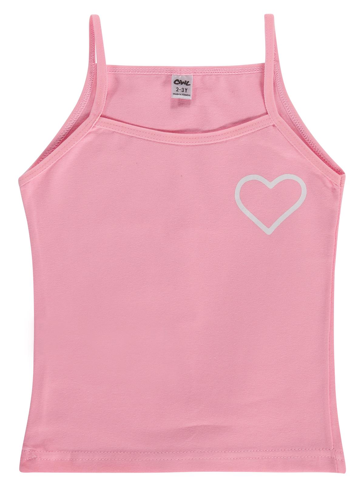 Civil Girls Cute Kalp 2-12 Yaş Kız Çocuk 2'li Atlet - Standart