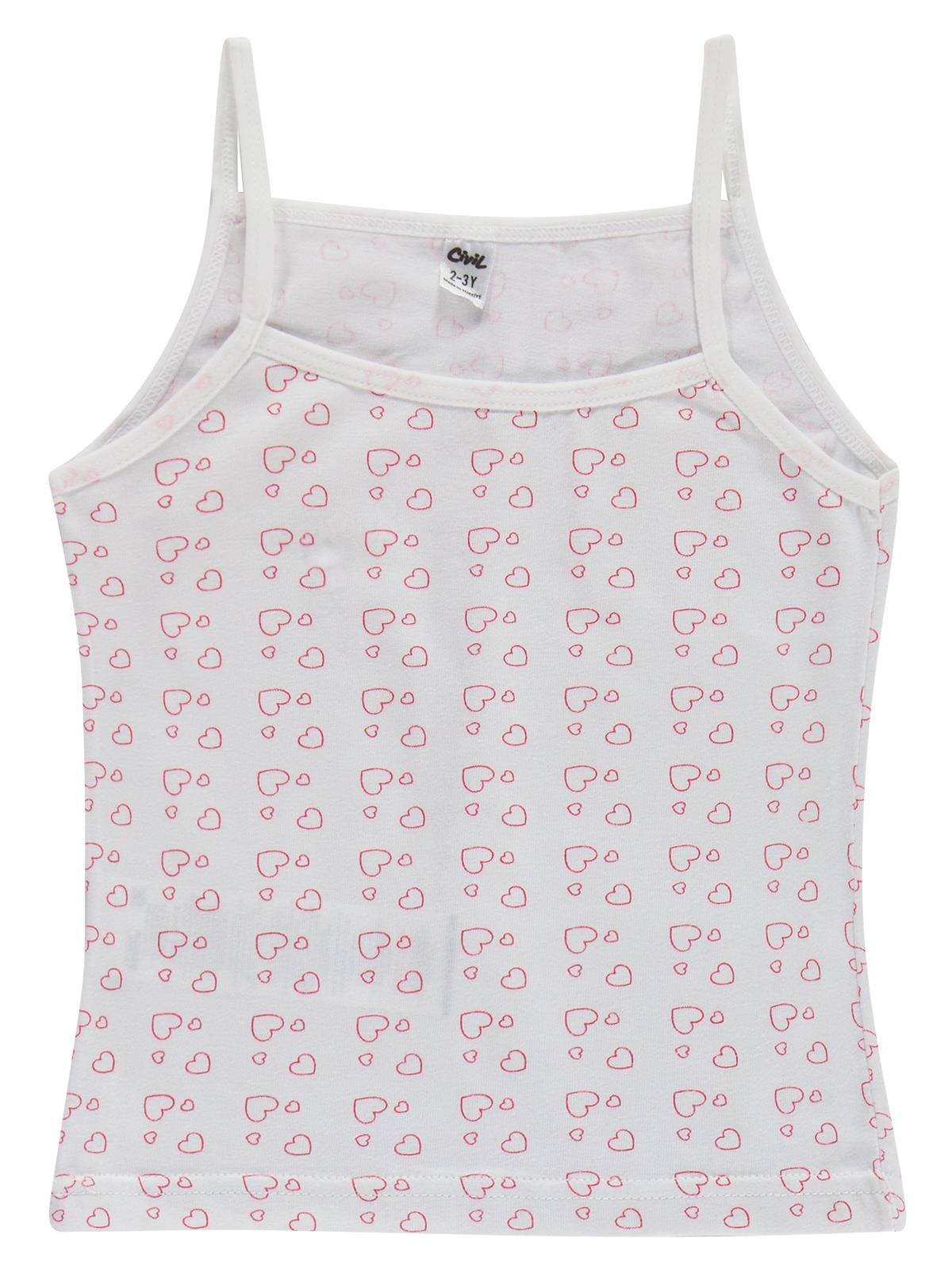 Civil Girls Cute Kalp 2-12 Yaş Kız Çocuk 2'li Atlet - Standart