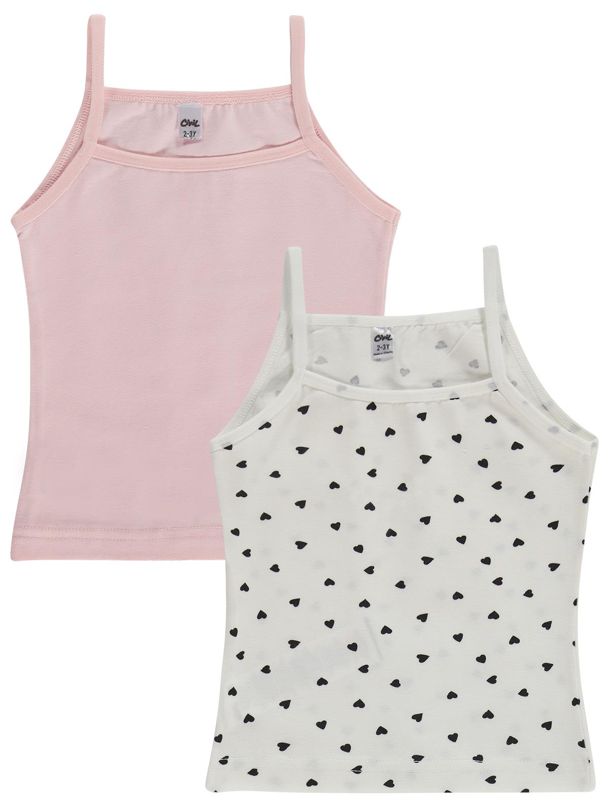 Civil Girls Mini Desenli 2-12 Yaş Kız Çocuk 2'li Atlet - Standart
