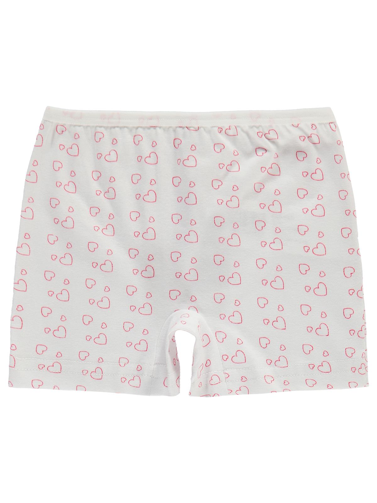 Civil Kız Çocuk Cute Kalp Kız Çocuk 2'li Boxer | Likralı Süprem | Okul Kreş ve Günlük Kullanım