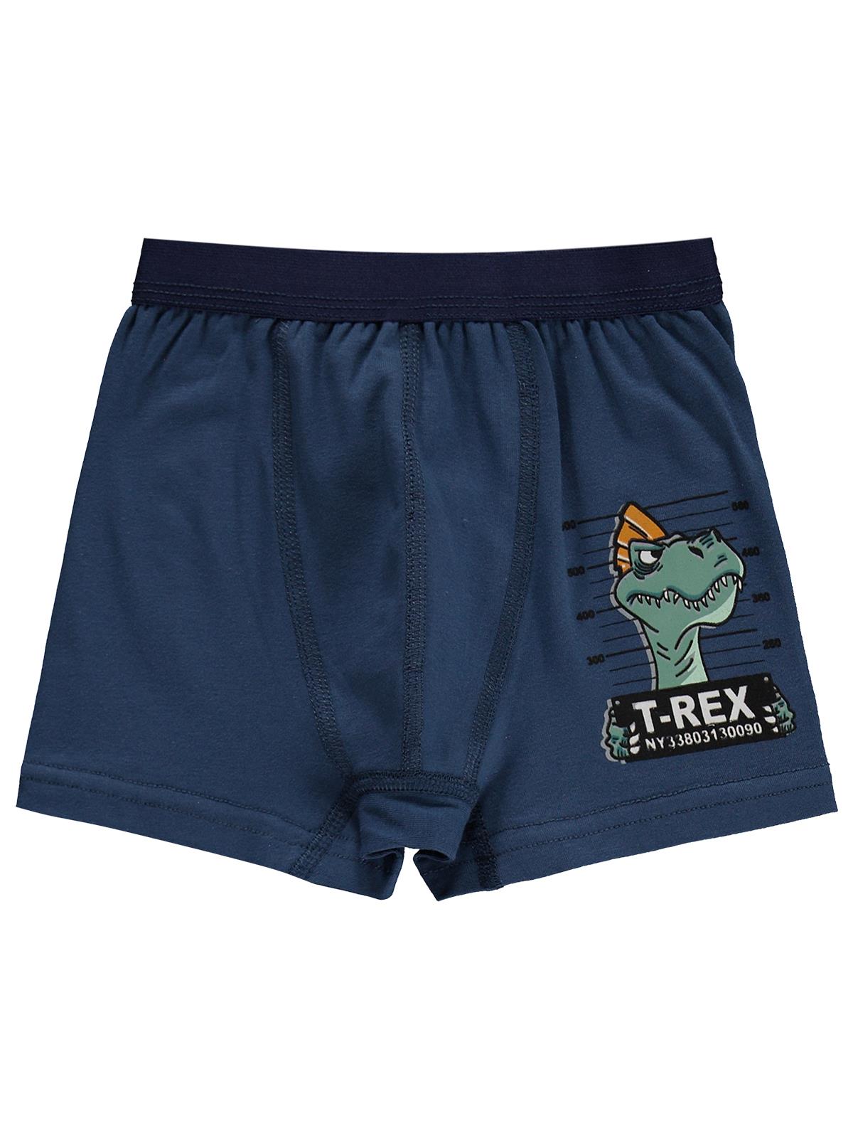 Civil Erkek Çocuk Trex Erkek Çocuk 2'li Boxer | Likralı Süprem | Okul Kreş ve Günlük Kullanım