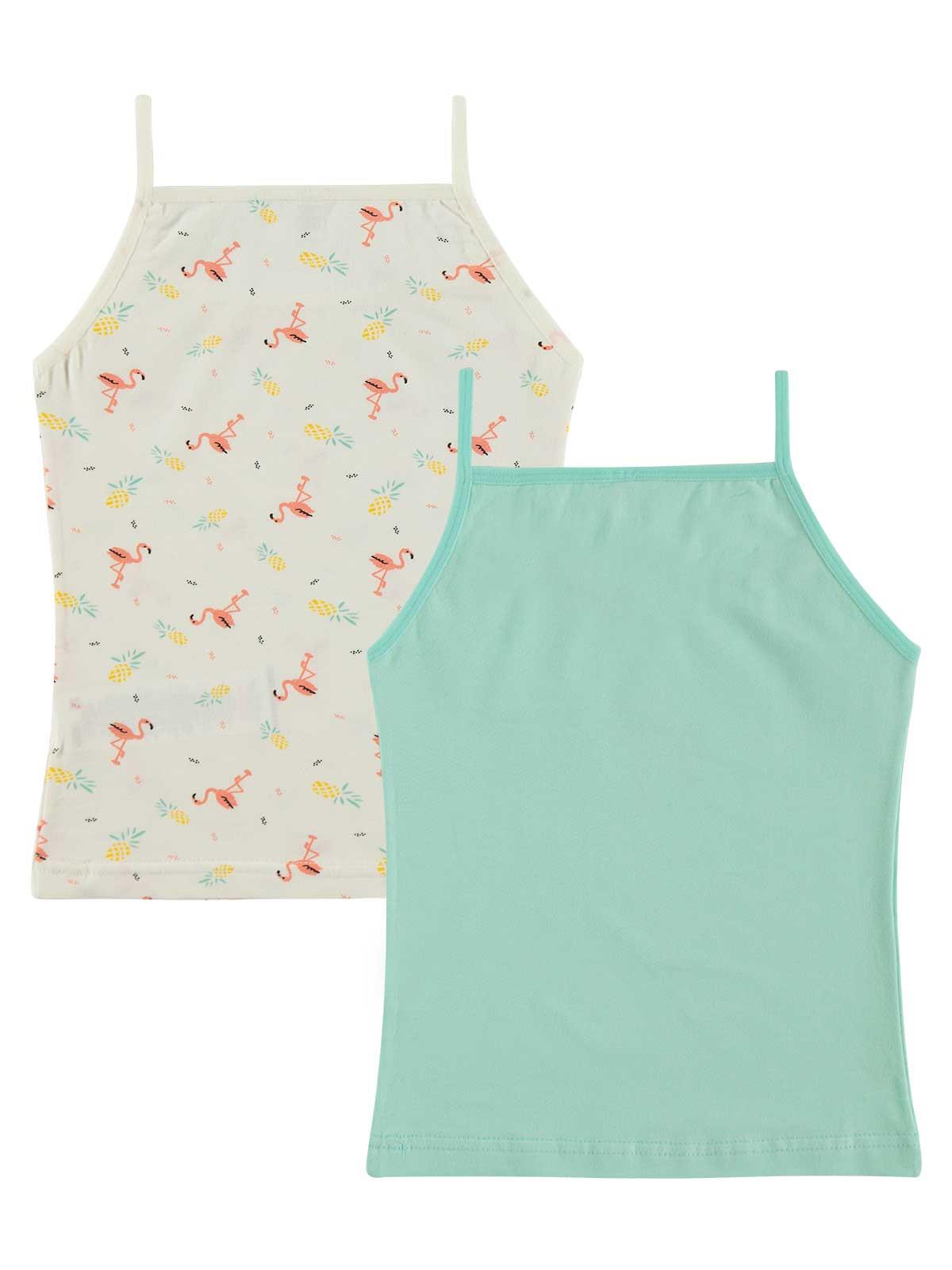 Civil Kız Çocuk Flamingo Kız Çocuk 2'li Atlet | Likralı Süprem | Okul Kreş ve Günlük Kullanım