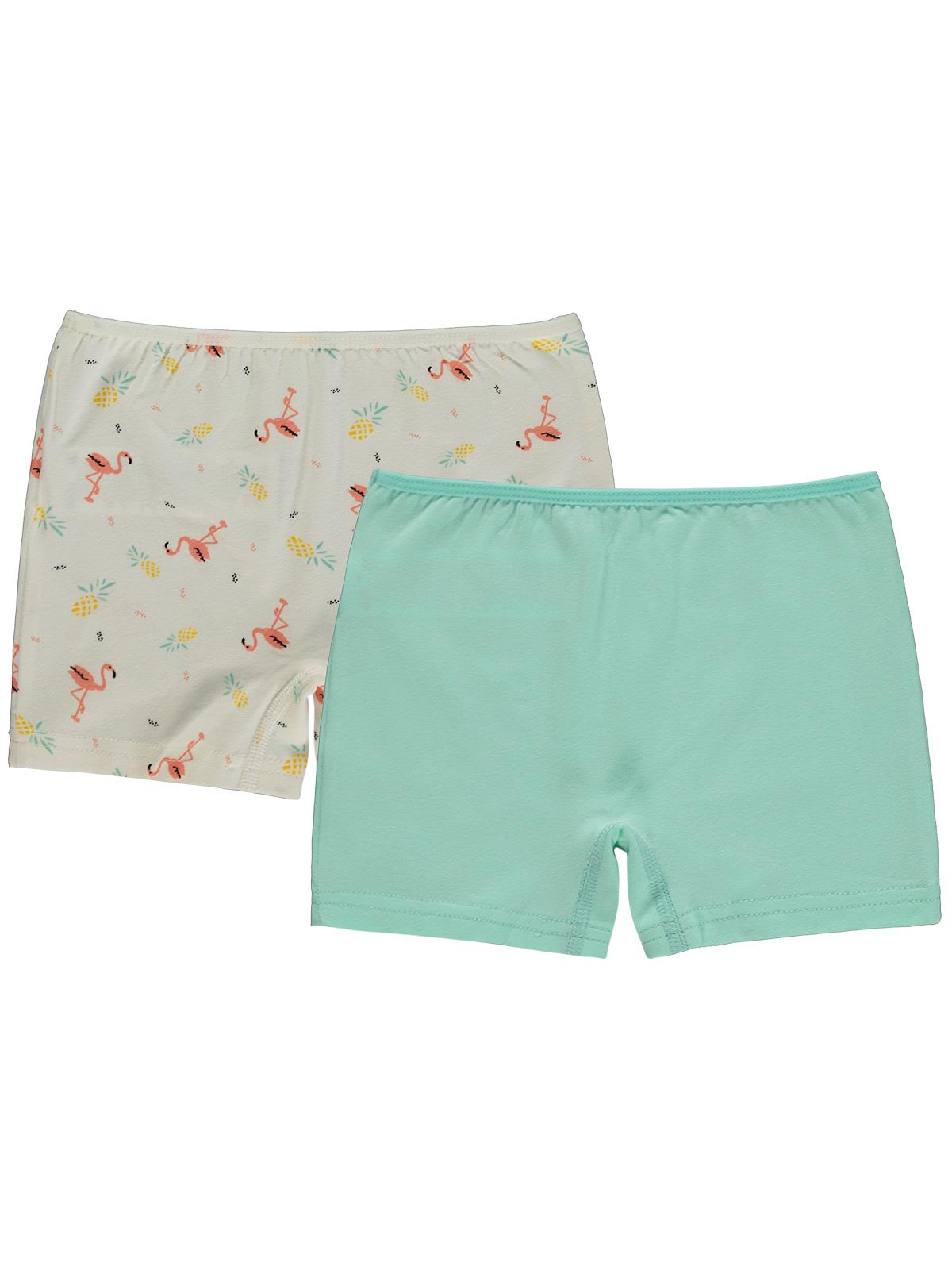 Civil Kız Çocuk Flamingo Kız Çocuk 2'li Boxer | Likralı Süprem | Okul Kreş ve Günlük Kullanım