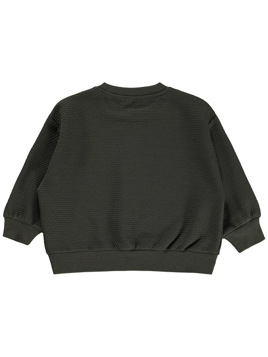 Civil Erkek Çocuk Petek Kumaşlı Sweatshirt | Jakarlı Süprem Uzun Kol | Okul Kreş ve Günlük Kullanım - Haki