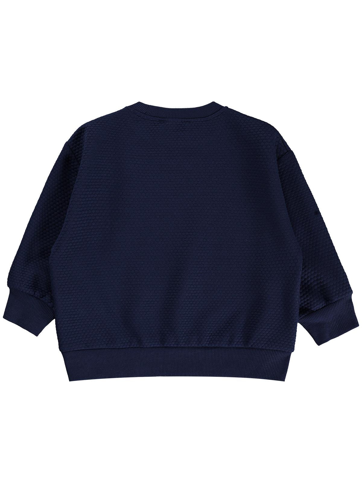 Civil Erkek Çocuk Petek Kumaşlı Sweatshirt | Jakarlı Süprem Uzun Kol | Okul Kreş ve Günlük Kullanım - Lacivert