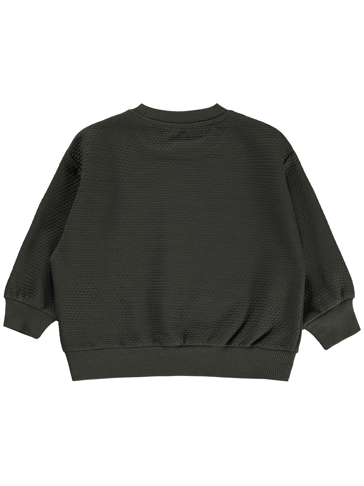 Civil Erkek Çocuk Petek Kumaşlı Sweatshirt | Jakarlı Süprem Uzun Kol | Okul Kreş ve Günlük Kullanım - Haki