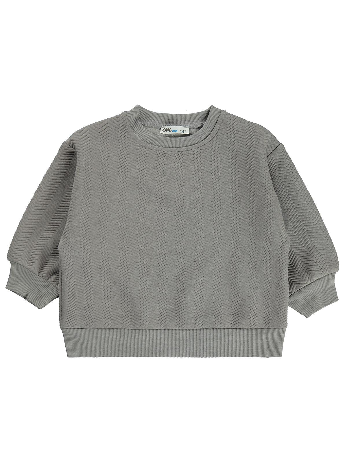 Civil Boys Çizgili 2-5 Yaş Sweatshirt - Gri