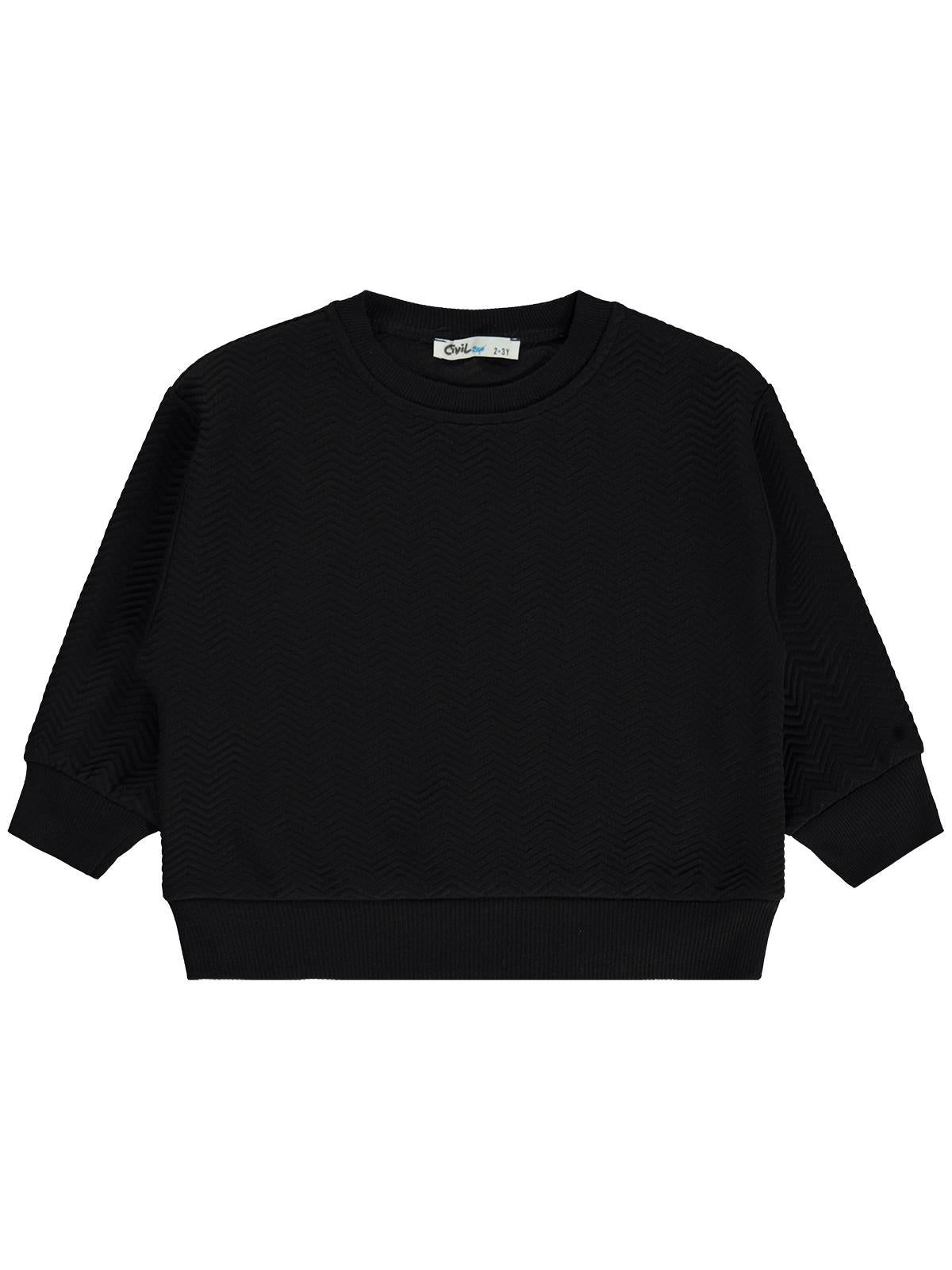 Civil Boys Çizgili 2-5 Yaş Sweatshirt - Siyah
