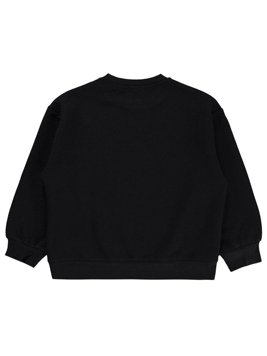 Civil Boys Çizgili 6-9 Yaş Sweatshirt - Siyah