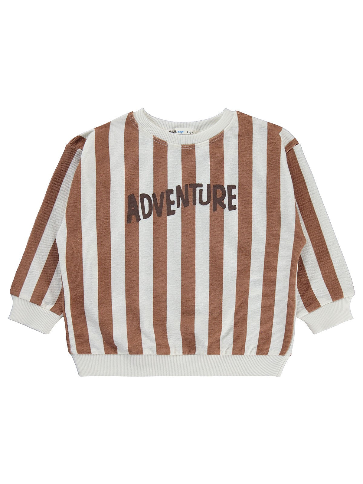 Civil Boys Çizgili Adventure 2-5 Yaş Sweatshirt - Ekru