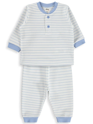 Civil Baby Çizgili 6-18 Ay Pijama Takımı - Mavi