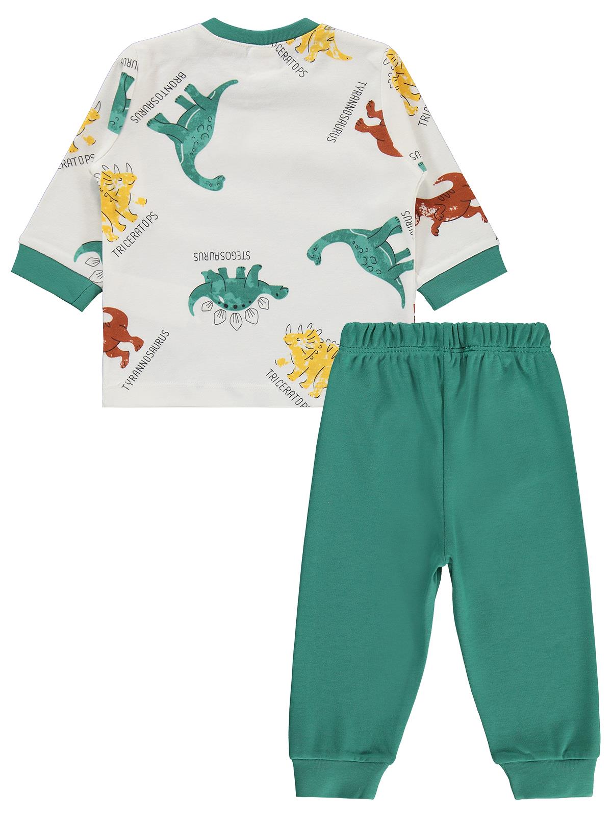 Civil Baby Dinozor Baskılı 6-18 Ay Pijama Takımı - Yeşil