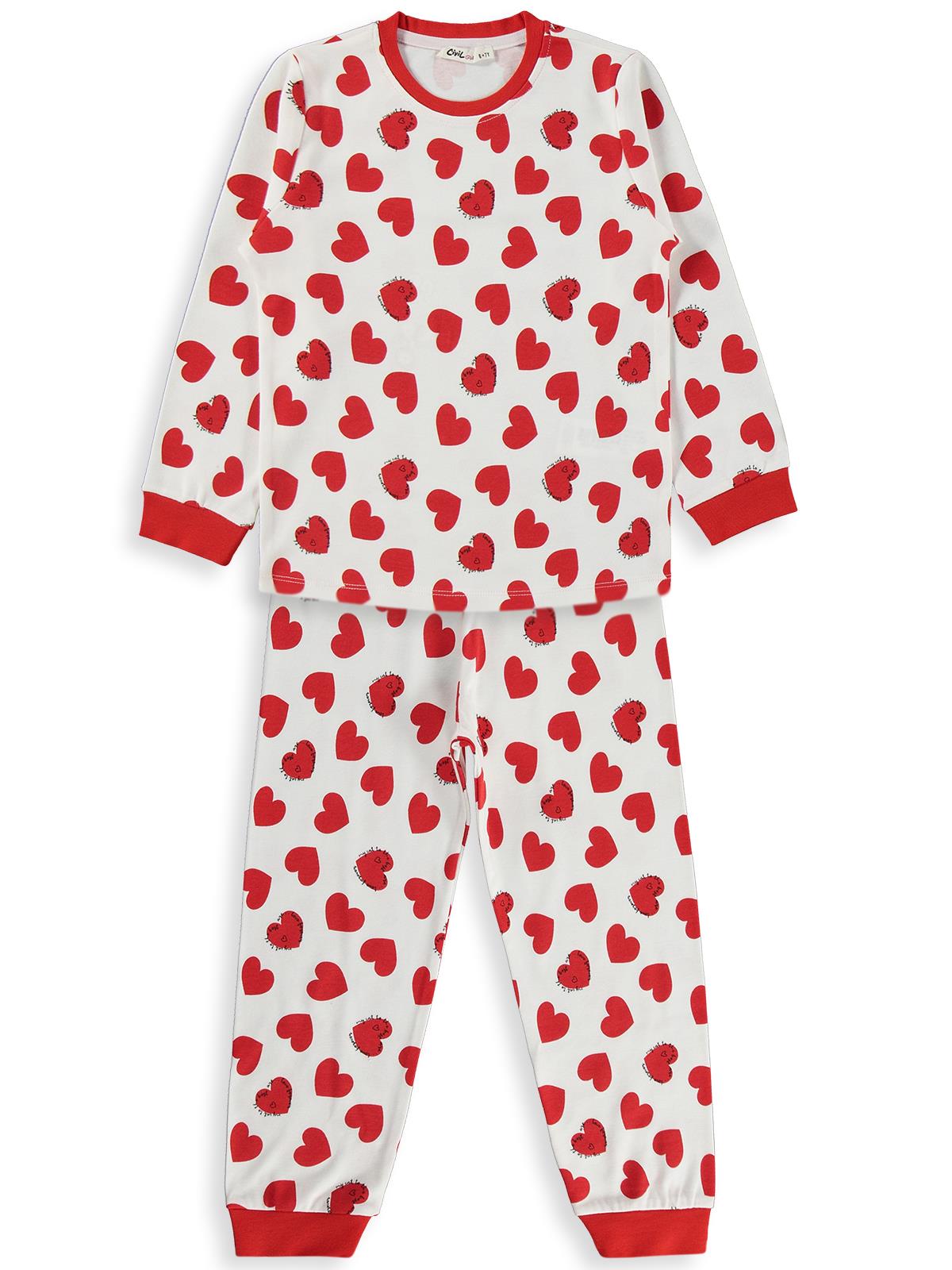 Civil Girls Kalpli 6-9 Yaş Pijama Takımı - Kırmızı