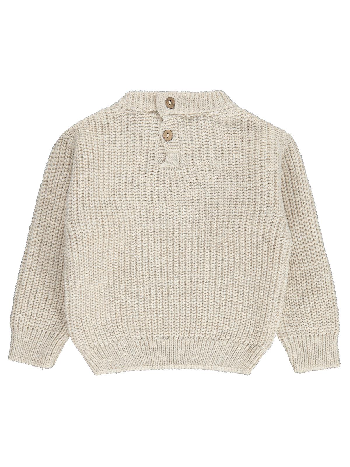 Civil Baby Arkadan Düğmeli Basic 6-18 Ay Kazak - Bej