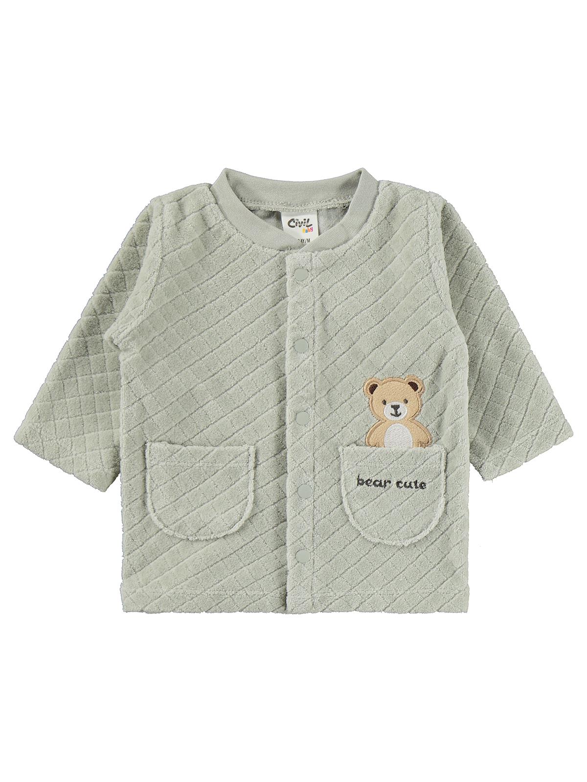 Civil Baby Ayıcık Nakışlı 1-9 Ay Pijama Takımı - Haki