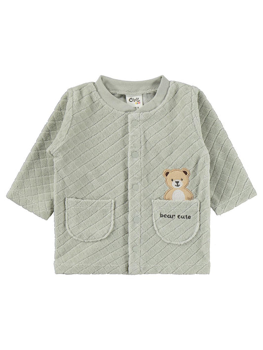 Civil Baby Ayıcık Nakışlı 1-9 Ay Pijama Takımı - Haki