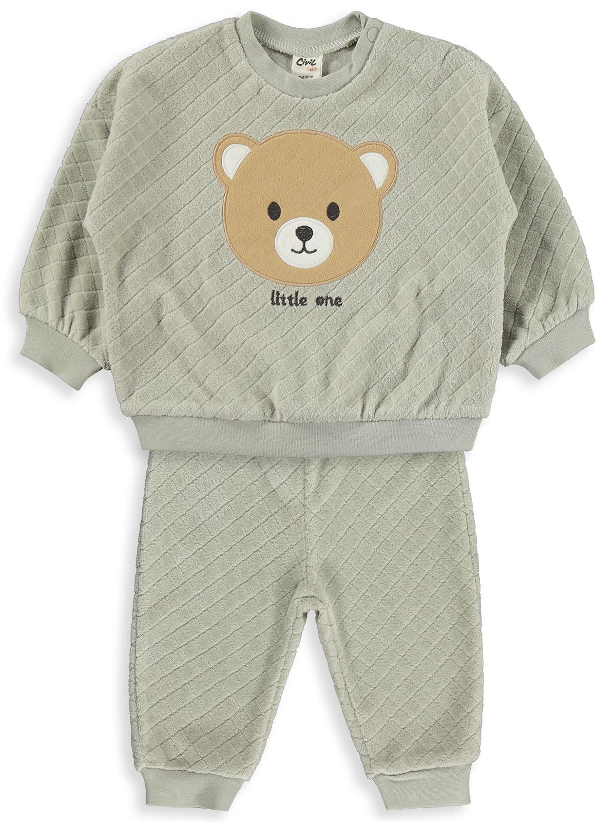 Civil Baby Ayıcık Nakışlı 3-18 Ay Takım - Haki