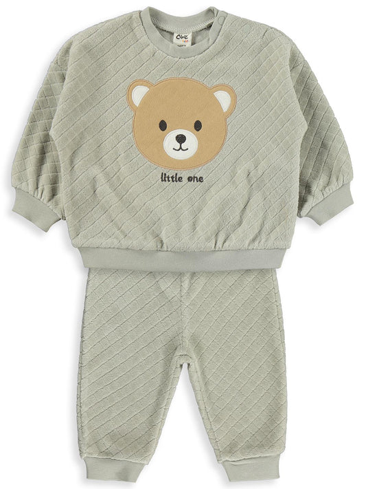 Civil Baby Ayıcık Nakışlı 3-18 Ay Takım - Haki