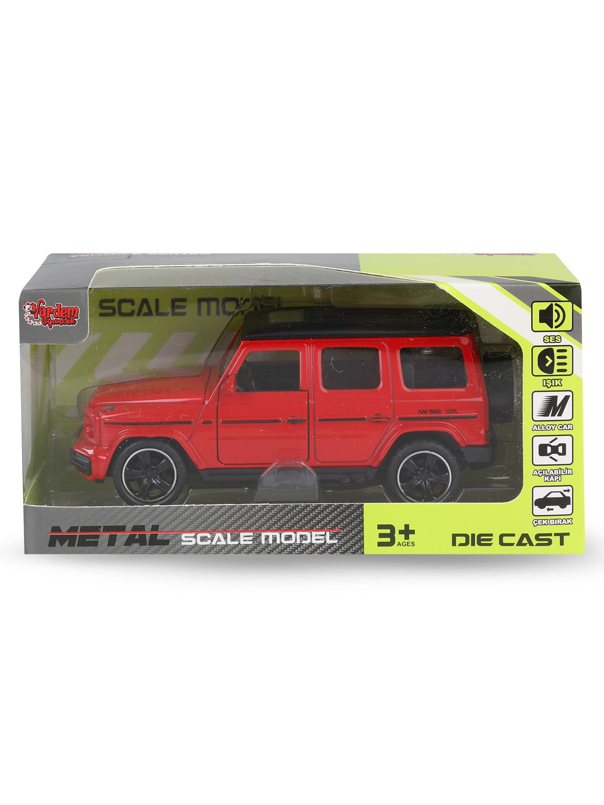 Vardem Kut.çek bırak 1:32 Işıklı Ve Sesli Metal Jeep - Kırmızı
