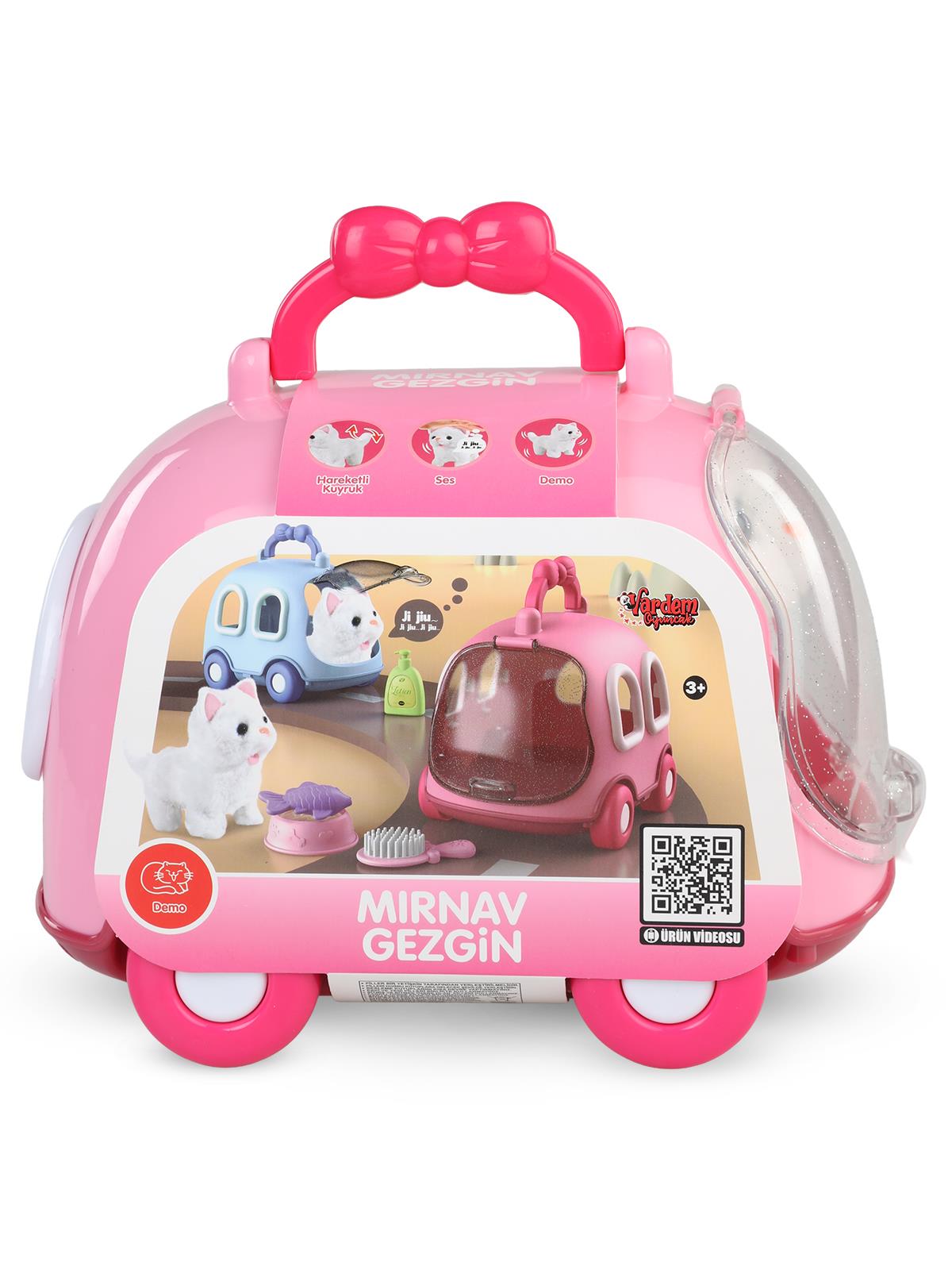 Vardem Tasıma Cantalı Seslı Hareketlı Kedı - Pembe