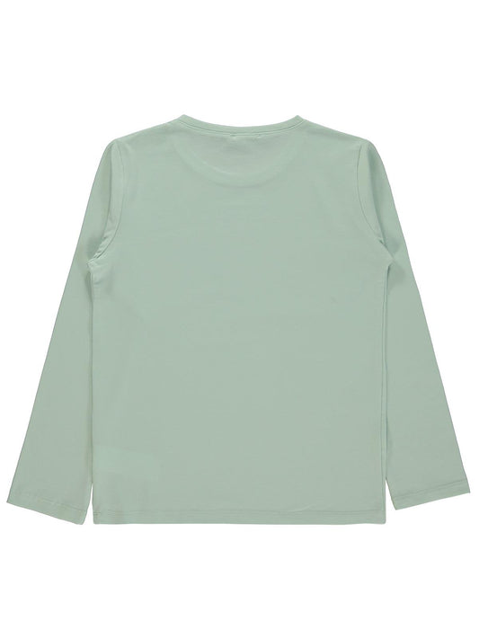 Civil Boys Erkek Çocuk Basic Sweatshirt | Likralı Süprem Uzun Kol | Okul Kreş ve Günlük Kullanım - Yeşil