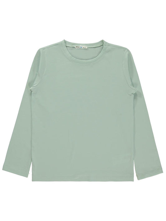 Civil Boys Erkek Çocuk Basic Sweatshirt | Likralı Süprem Uzun Kol | Okul Kreş ve Günlük Kullanım - Yeşil