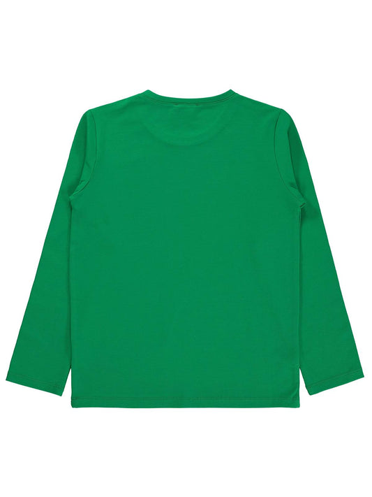Civil Boys Erkek Çocuk Basic Sweatshirt | Likralı Süprem Uzun Kol | Okul Kreş ve Günlük Kullanım - Yeşil