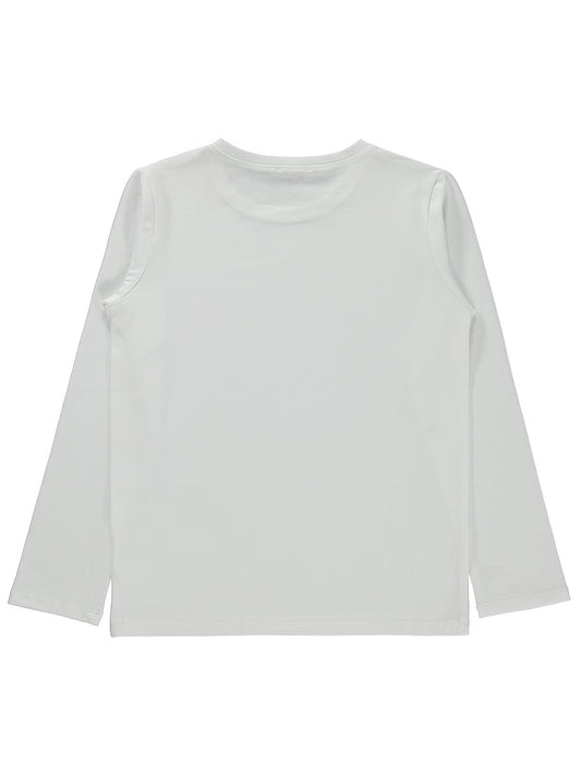 Civil Boys Erkek Çocuk Basic Sweatshirt | Likralı Süprem Uzun Kol | Okul Kreş ve Günlük Kullanım - Beyaz