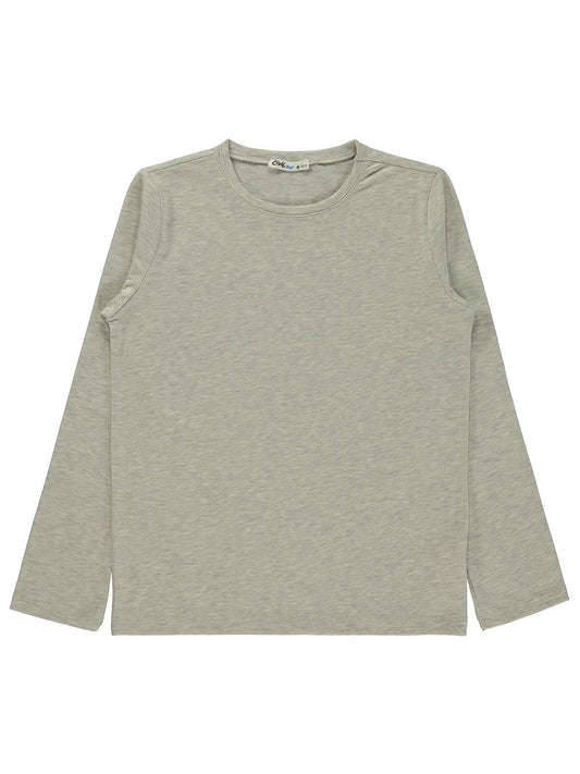 Civil Boys Erkek Çocuk Basic Sweatshirt | Likralı Süprem Uzun Kol | Okul Kreş ve Günlük Kullanım - Gri