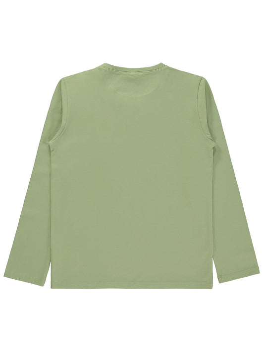 Civil Boys Erkek Çocuk Basic Sweatshirt | Likralı Süprem Uzun Kol | Okul Kreş ve Günlük Kullanım - Yeşil