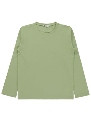 Civil Boys Erkek Çocuk Basic Sweatshirt | Likralı Süprem Uzun Kol | Okul Kreş ve Günlük Kullanım - Yeşil