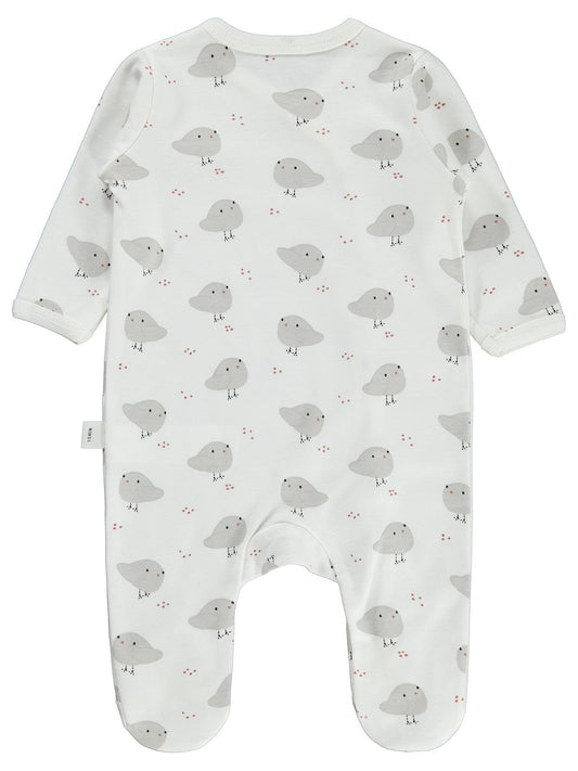 Civil Baby Serçe Empirme Patikli 1-9 Ay Tulum - Ekru