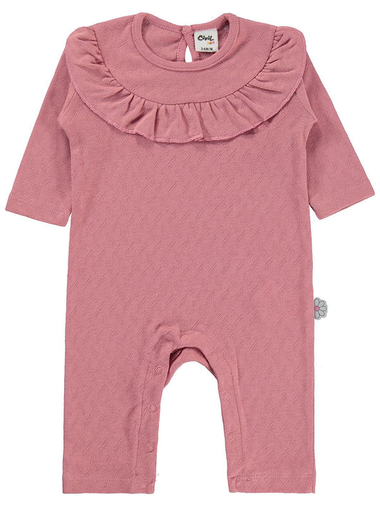 Civil Baby Jakarlı Ribana 3-18 Ay Tulum - Pembe