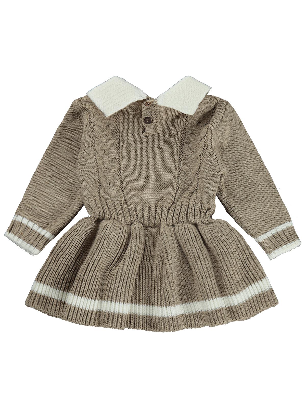 Civil Baby Beyaz Garnili 6-18 Ay Elbise - Bej