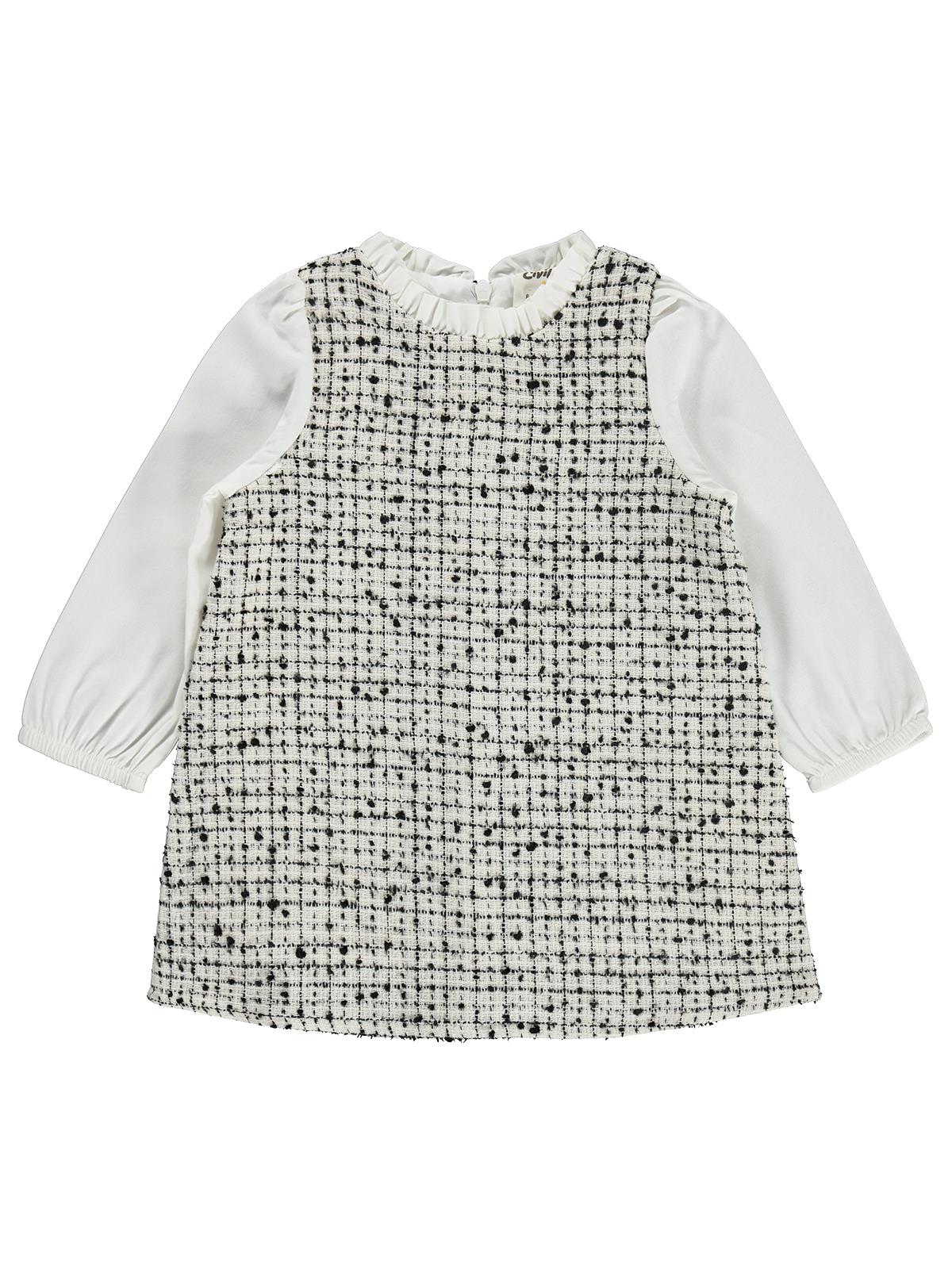 Civil Baby Beyaz Kollu 6-18 Ay Elbise - Siyah