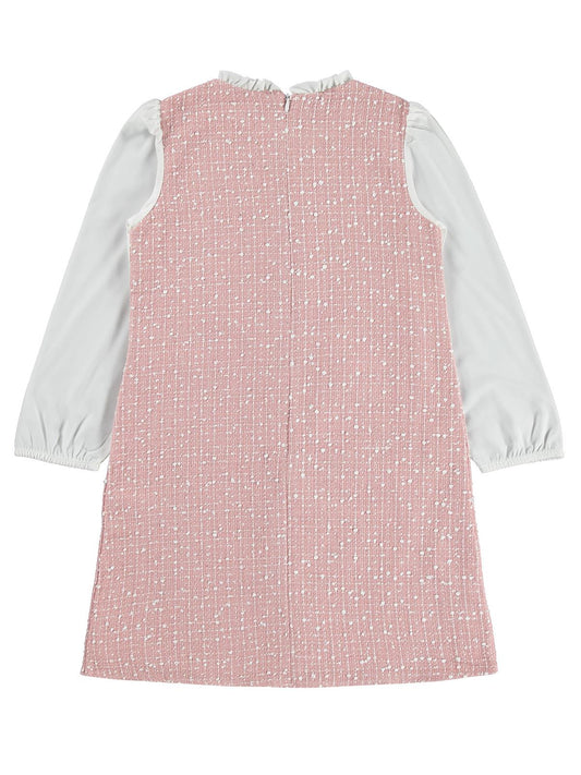 Civil Girls Gömlekli Tüvit 10-13 Yaş Elbise - Pembe