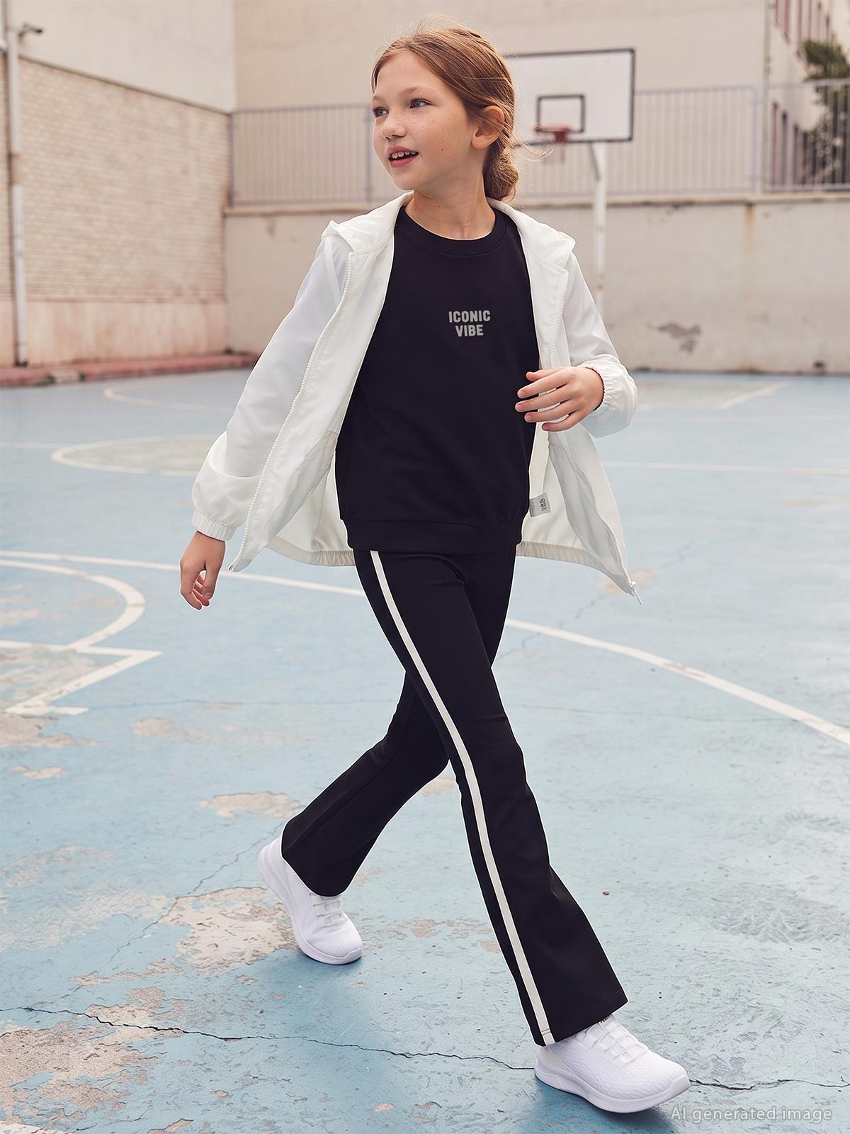 Civil Girls Polarlı Düz 10-13 Yaş Yağmurluk - Ekru