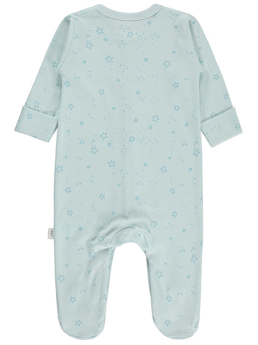 Civil Baby Mavi Jakarlı Şapkalı Patikli 1-9 Ay Tulum - Mavi
