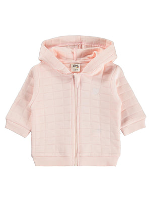 Civil Baby Kalp Nakışlı Kapüşonlu 3-18 Ay Hırka - Pembe