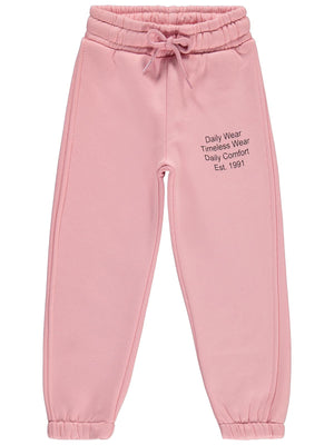 Civil Girls Daily Wear Baskılı 6-9 Yaş Eşofman Altı - Pudra