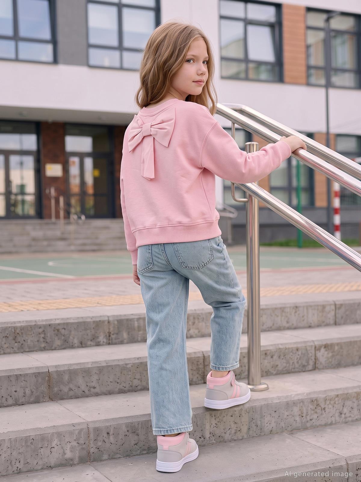 Civil Kız Çocuk Born to Shine Sweatshirt | 3 İp Uzun Kol | Okul Kreş ve Günlük Kullanım - Pudra