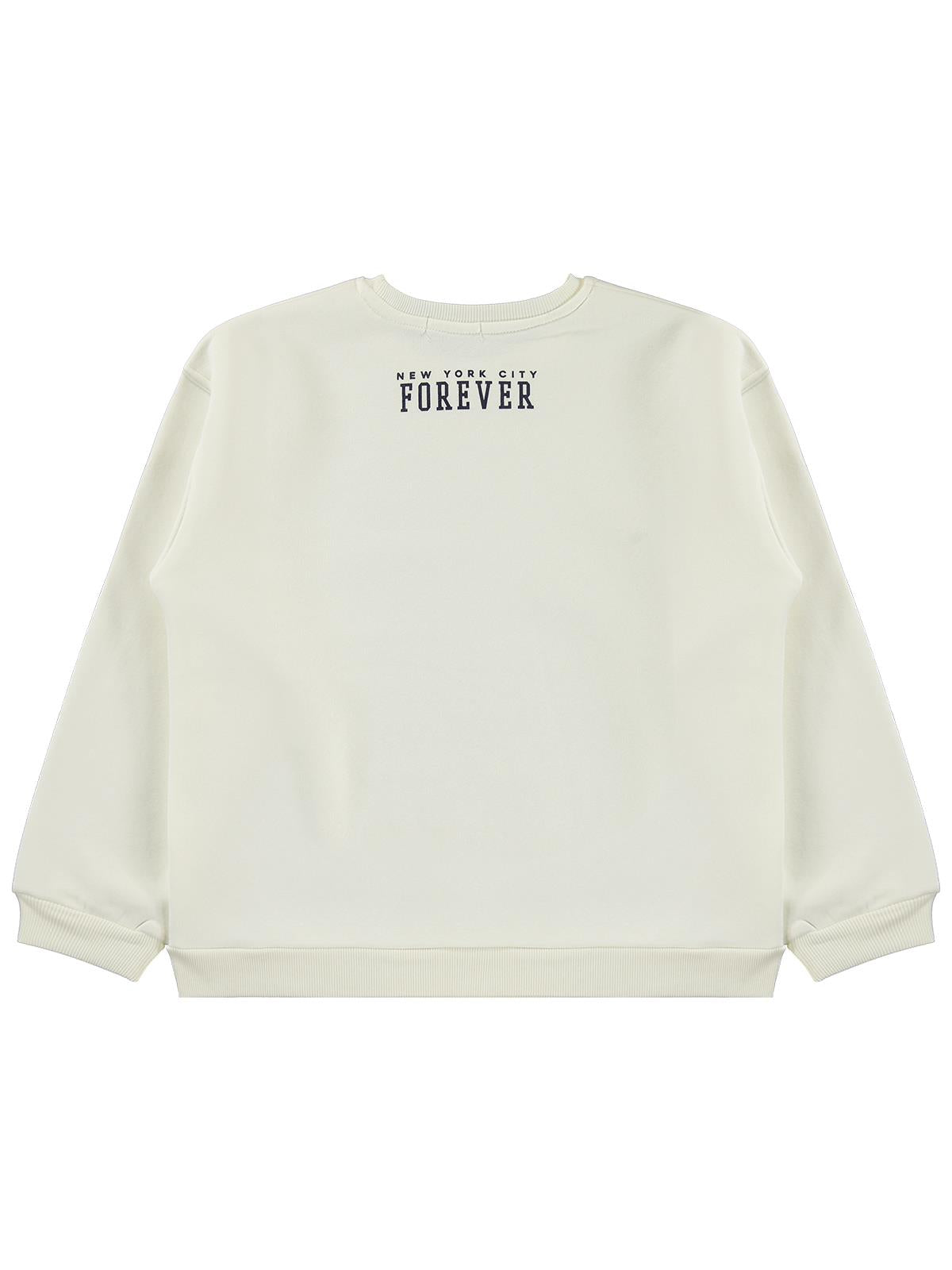 Civil Girls 98 Baskılı 10-13 Yaş Sweatshirt - Ekru