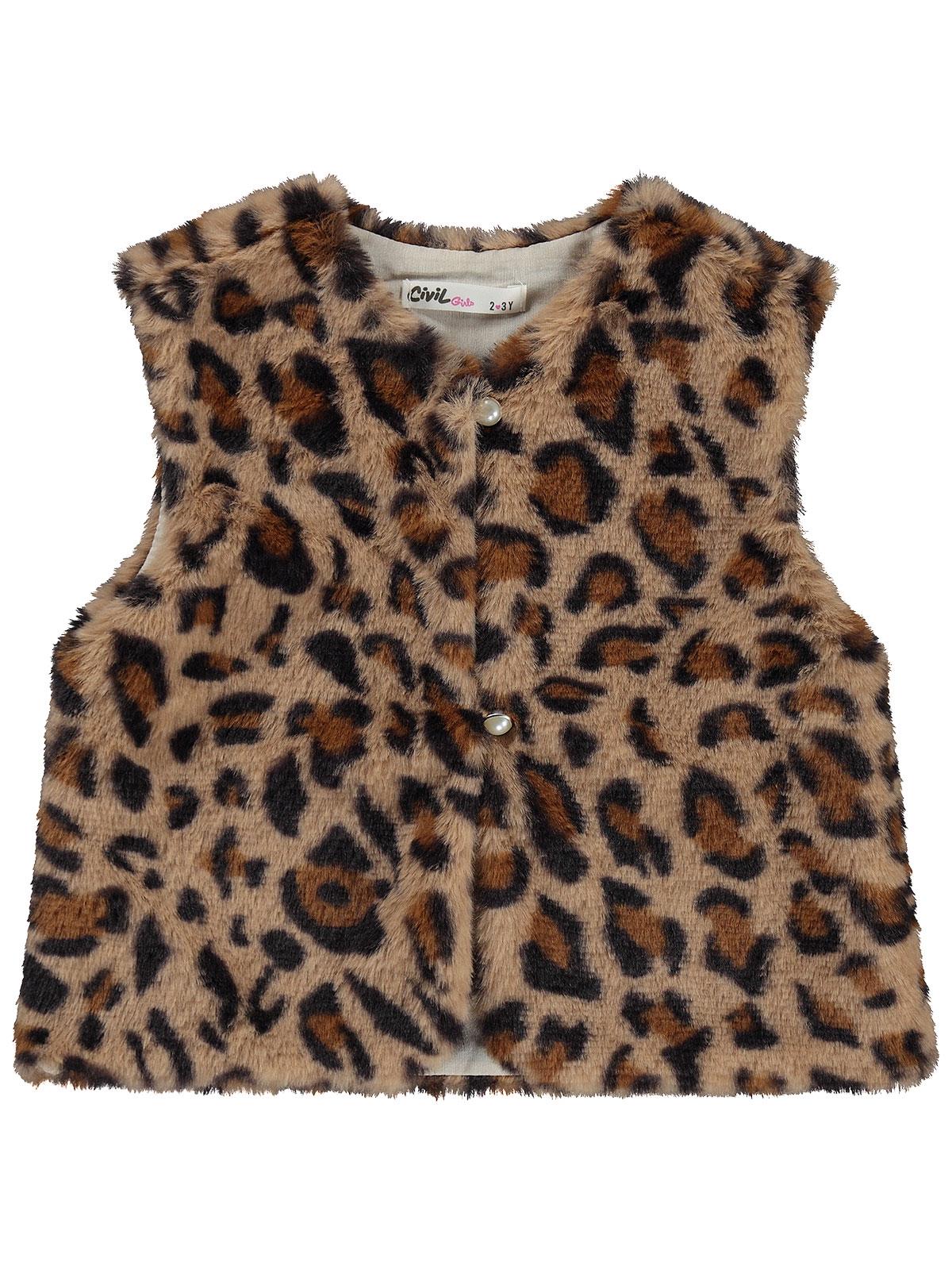 Civil Girls Leoparlı 2-5 Yaş Takım - Bej
