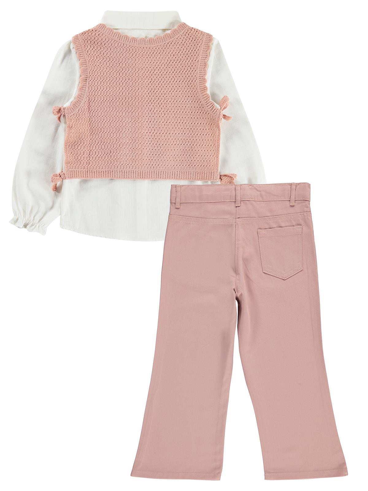 Civil Girls Çiçek Desenli 2-5 Yaş Takım - Pembe