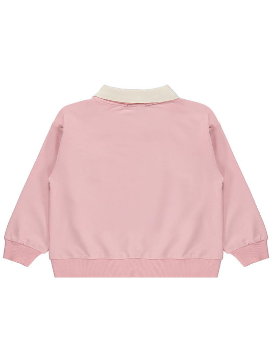 Civil Girls Polo Yaka 6-9 Yaş Sweatshirt - Pudra