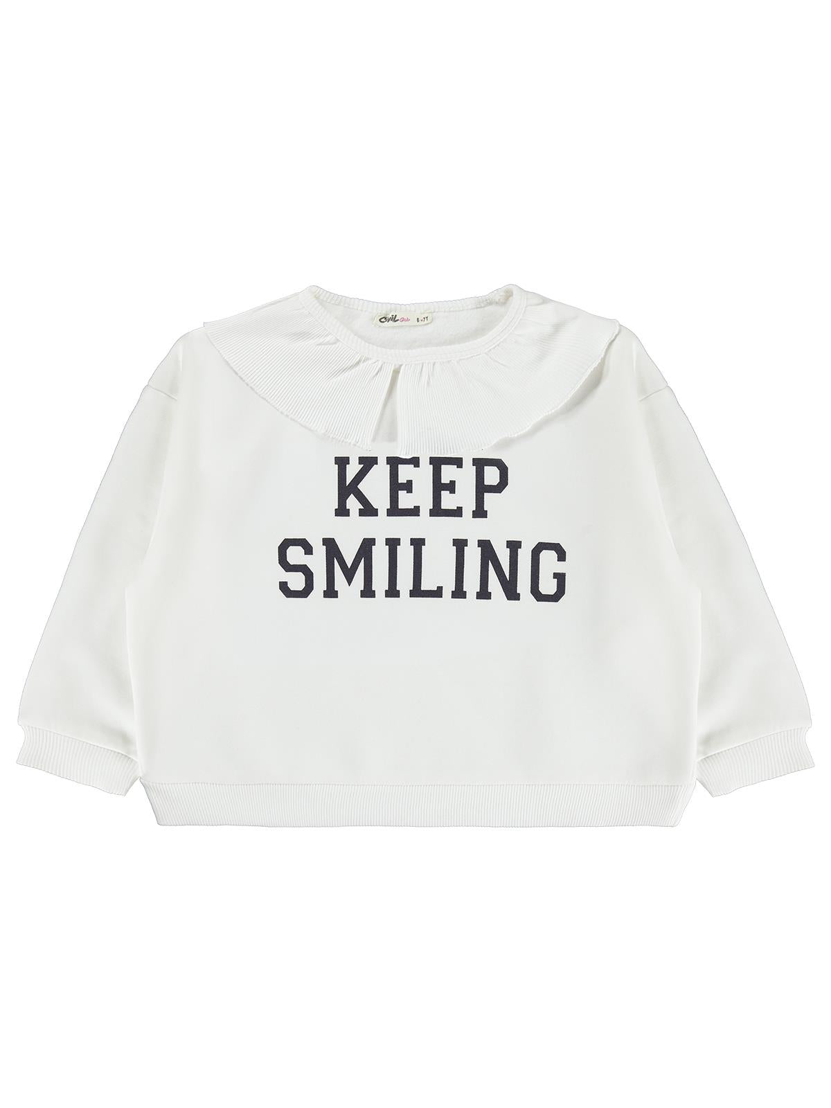 Civil Girls Kaşkorse Yakalı 6-9 Yaş Sweatshirt - Ekru