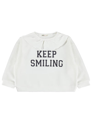 Civil Girls Kaşkorse Yakalı 6-9 Yaş Sweatshirt - Ekru